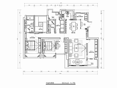 180㎡大平层家装空间室内设计CAD全套施工图