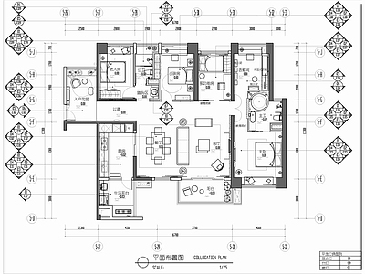 180㎡大平层CAD施工图