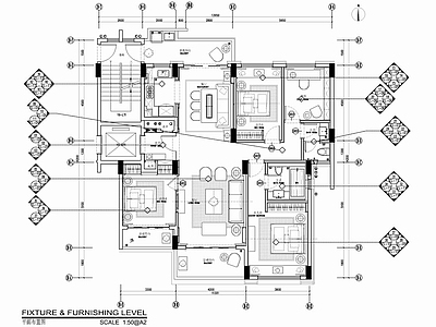 150㎡大平层平立面CAD施工图