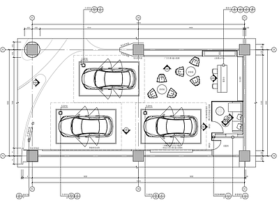 Mini汽车新能源展厅设计图纸CAD施工图
