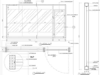 玻璃隔断节点设计施工图 节点