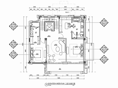 四层别墅样板间CAD平面施工图