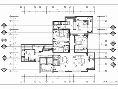 400㎡家装豪宅大平层CAD施工图