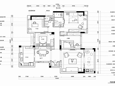 150㎡家装大平层CAD平立面施工图