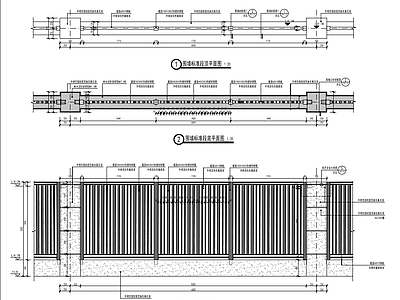 景观围墙景墙节点施工图