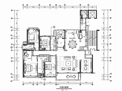 300㎡家装大平层平面布置施工图