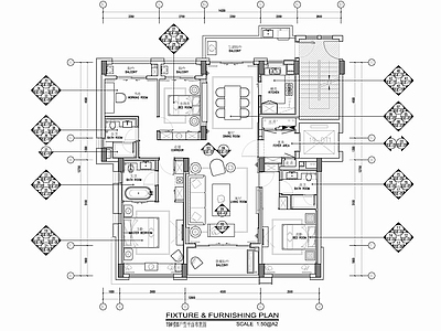 160㎡家装大平层CAD施工图