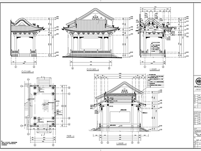 中式戏台建筑施工详图