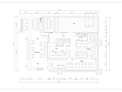 日式居酒屋CAD平面布置图施工图