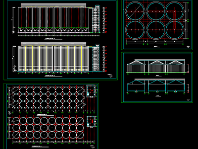 钢筋混凝土立筒粮仓CAD施工图