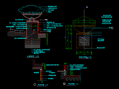 景观花坛节点详图施工图 景观小品