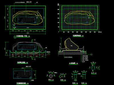 假山置石景观节点施工图 假山