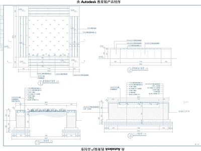 现代简约景观防腐木树池施工图 景观小品