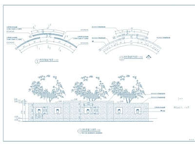 现代简约特色景观景墙施工图 景观小品