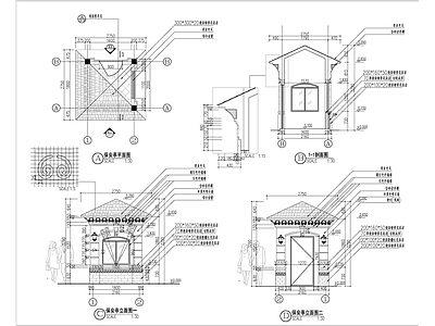 居住区保安亭建筑设计施工图