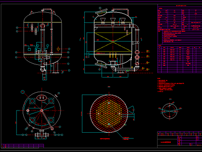 DN3000活性炭设备总图外形图设计CAD图纸 施工图
