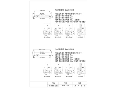 金属窄边框平开木门工艺节点大样图 通用节点