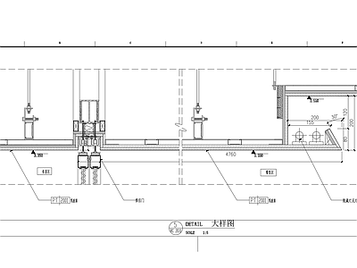 移门天花轨道节点详图 通用节点