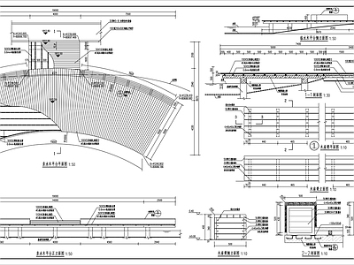 现代湿地公园亲水平台详图 施工图 景观小品