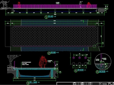 公园景桥 节点详图 景观小品