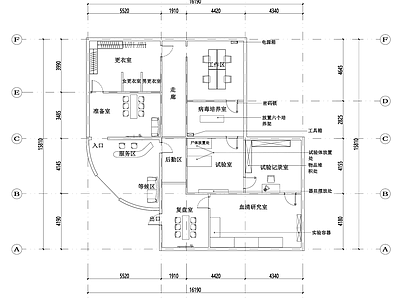 现代密室室内潮玩平面图 施工图