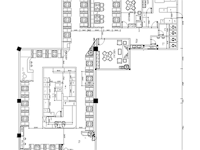 现代中餐厅平面方案 施工图