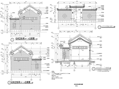 新中式仿古建厕所 施工图