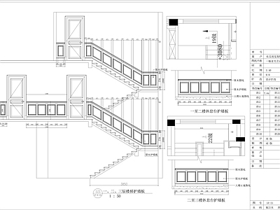 欧式古典背景墙 护墙板 施工图