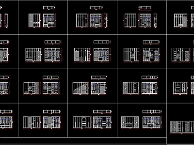 20套现代中式欧式衣柜 施工图