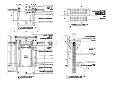 中式景观门头 施工图 通用节点