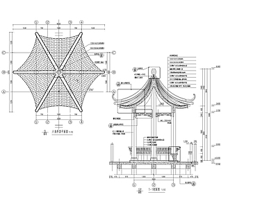 新中式六角亭 施工图