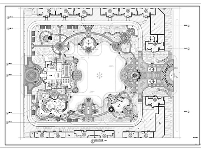 欧式小区景观总平面图 施工图