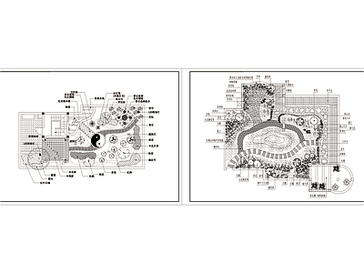 两套屋顶花园景观图 施工图