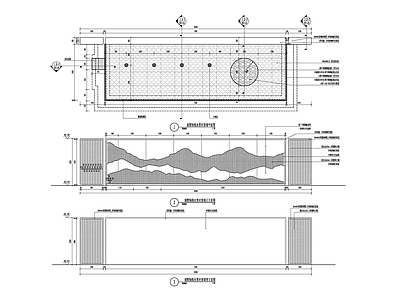 新中式山形水景景墙 施工图