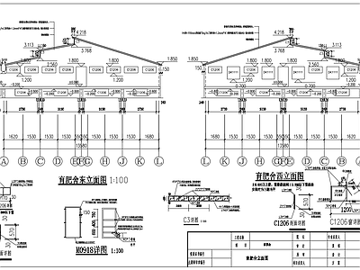 单层砖混结构养猪场猪舍建筑及结构照明排水采暖 施工图