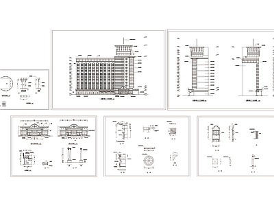 现代宾馆外观装饰设计CAD图 节点详图 建筑通用节点