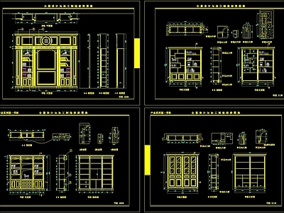 衣柜书柜cad 图库