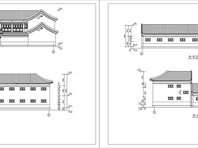 中式四合院建筑设计CAD图纸 施工图