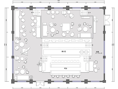 270sqm休闲酒吧平面图