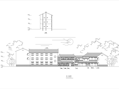 新中式客栈建筑 施工图