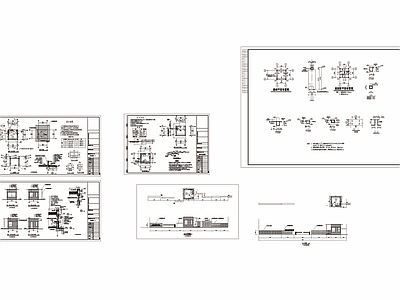 大门门卫景观亭建筑结构电气及采暖详图 施工图 建筑通用节点