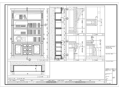 法式嵌入式家具详图 施工图 图库