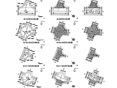 城市次干路道路交通交叉口设计图 施工图 交通道路