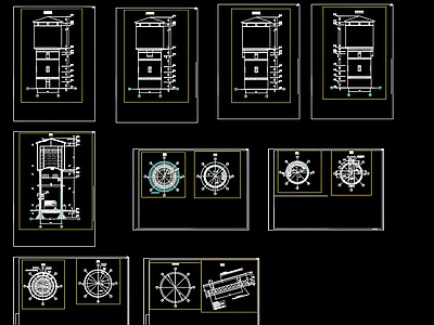 现代瞭望塔CAD 施工图