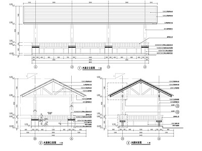 现代木廊架 施工图