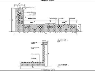 花池矮墙详图 节点详图