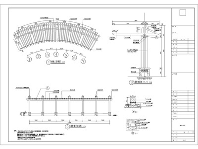 中式廊架 施工图 景观小品