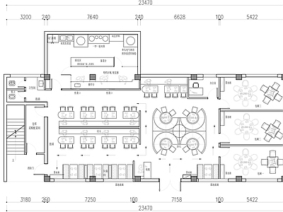 港式茶餐厅快餐店CAD平面图 施工图