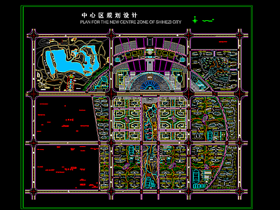 城市中心区规划cad图 施工图 景观