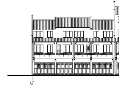 中式仿古民居建筑施工图cad